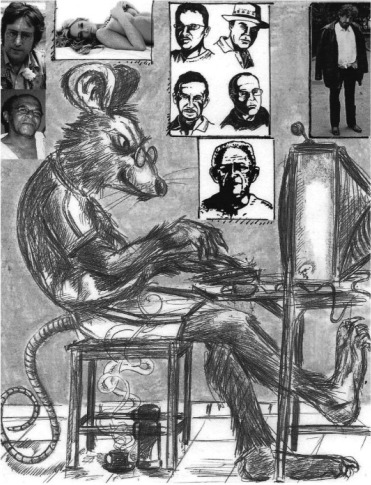 Ilustração do rato escrevendo